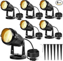 LemonBest Landscape Lights - 5W 110V Outdoor Spotlight - Waterproof IP65-3000K Warm White LED Landscape Lights - 5ft Cable for Yard Garden Patio Driveway House (Include Spike) (6 Pack) by GreenHaven Gardens