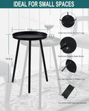 AOJEZOR Side Table: End Table for Any Room - Small Side Tables for Small Spaces All Matte Black with 3 Legged by CozyNest Decor
