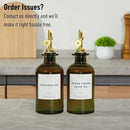 Green Glass Olive Oil Dispenser Bottle For Kitchen By Verpsace,Avocado Oil Dispenser Set, Modern Decor, Gold Kitchen Accessories for Home, Airbnb, Cafe (Gold, Set of 2) by CozyNest Decor
