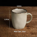 famiware Coffee Mugs Set of 4, Ocean Square 13oz Coffee Cup Set with Handle for Cocoa, Milk, Hot Chocolate, Tea, Water, Stoneware Cups for Kitchen, Microwave and Dishwasher Safe, Light khaki by CozyNest Decor