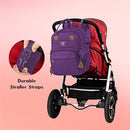 Dikaslon Diaper Bag Backpack with Portable Changing Pad, Pacifier Case and Stroller Straps, Large Unisex Baby Bags for Boys Girls, Multipurpose Travel Back Pack Moms Dads, Purple by TinyTreasures Baby Boutique