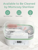 Momcozy Bottle Brush Set - Baby Bottle Cleaner Kit with Silicone Brush, Nipple Brush, Straw Brush, Soap Dispenser, Drying Rack - 7 in 1 Bottle Cleaning Tool for Home and Travel, Pink by TinyTreasures Baby Boutique