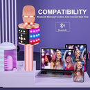 BONAOK Karaoke Microphone for Kids & Adults - Bluetooth Microphones Singing Mic with Disco Lights, Echo Effect, Built-in Speaker Portable Karaoke Player for Party Travel Gifts Q78(Rose Gold) by TinyTreasures Baby Boutique