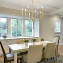 Modern Gold Farmhouse Chandeliers, 8-Light Industrial Metal Chandelier Lighting, Classic Candle Hanging Pendant Light Fixtures for Kitchen Bedroom, Dining Room, Living Room,Foyer by CozyNest Decor