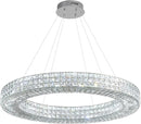 Dia 40" Modern Crystal Chandelier Light Fixtures Silver Luxury Chandeliers for Dining Room Round Hanging Pendant Lighting for Living Room Kitchen Entryway Bedroom by CozyNest Decor