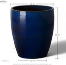 Emissary Bullet 18 in. Blue Ceramic Round Planter (18 in. L x 18 in. W x 21 in. H) with Drainage Hole by CozyNest Decor