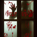 Halloween Window-Clings-Decorations Bloody-Handprint-Footprint Stickers, Scary Halloween Party Indoor/Outdoor Decoration, for Windows, Car - 12 Sheets by CozyNest Decor
