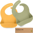 KeaBabies 2-Pack Silicone Baby Bibs for Eating - Sturdy Food-Grade Silicone Bibs for Babies Girl, Boy, Large Food Catcher, Clean & Put On Easily, Waterproof Toddler Feeding Essentials (Harvest) by TinyTreasures Baby Boutique