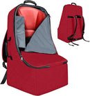 Padded Car Seat Travel Bag for Airplane, Heavy Duty Backpack for Air Travel, Water-Resistant Carrier with Shoulder Strap, Fits Most Car Seats (Red) by TinyTreasures Baby Boutique