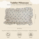 BuLuTu Cotton Muslin Toddler Pillowcases with Blue Flowers Print Soft Breathable Gauze Small Pillow Case for Toddler Boys Girls Nursery Decor, Shower Gift, 14"x20", 1 pc by TinyTreasures Baby Boutique
