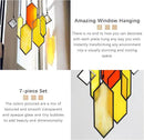 HDCRYSTALGIFTS 7pieces Stained Glass Window Hanging Suncatchers Handcrafted Modern Sunset Glow Design Stained Glass Wall Art Sun Catcher for Home Garden Decoration Reconfigurable by GreenHaven Gardens