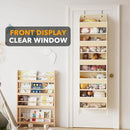 SpaceAid 2 Pack Over The Door Organizer with 5 Large Pockets and 10 Mesh Side Pockets, 5 Layers Door Organizer Hanging with Clear Window for Bedroom, Bathroom, Pantry and Nursery, Beige