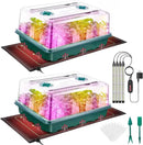Seed Starter Tray, Seed Starter Kit with Grow Lights and Heat Mat, 96-Cell Seed Growing Tray, Seed Starting Trays Plant Starter Kit and Base, Indoor Gardening Plant Germination Trays (2) by GreenHaven Gardens