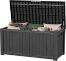 DRATO 120 Gallon Large Deck Box, Outdoor Storage Box for Patio Furniture, Patio Cushions, Gardening Tools, Pool Supplies,660lbs Weight Capacity,Waterproof Resin Storage Boxes by CozyNest Decor