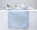 Solino Home Linen Sky Blue Table Runner 156 Inches Long - 100% Pure Linen Extra Long Table Runner 14 x 156 Inch - Classic Hemstitch by CozyNest Decor