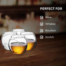 Baseball Round Whiskey Glasses | 10oz Whiskey Glass Set of 4 by The Wine Savant