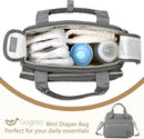Crossbody Small Diaper Bag, Cute Mini Baby Diaper Tote Bags with Insulated Pockets for Traveling Outdoor Parent,Gray by TinyTreasures Baby Boutique