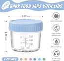 DRKIO 6 Pack Glass Baby Food Storage Containers - 4 Oz Baby Food Jars with Lids Baby Food Maker Microwave Dishwasher Freezer Safe 100% Leak Proof BPA Free Reusable by TinyTreasures Baby Boutique