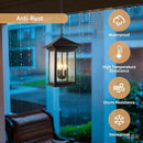 Classic Outdoor Hanging Lantern – Weather-Resistant, Stylish, Matte Black Finish, Clear Seeded Glass and Functional, Extra Large Size by GreenHaven Gardens