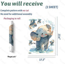 Cartoon Baby Elephant Wall Decals Removable Animal Vinyl Stickers for Nursery Bathroom and Kids Playroom Water Play Decor Peel and Stick Wall Art by TinyTreasures Baby Boutique