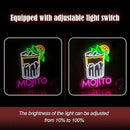 Mojito Neon Sign Mojito Cocktail Neon Light for Wall Decor Dimmable LED USB Powered Mojito Light Up Sign for Bar Club Party Home Bar Man Cave Living Room （16.7 * 12.8In） by CozyNest Decor