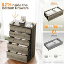 VINGLI Tall Dresser, Rustic Grey Dresser 6 Drawer Chest of Drawers, Wood Gray Dressers for Bedroom, Hallway, Home Office, 31.5" W x 15.75" D x 47.64" H by TinyTreasures Baby Boutique