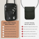 Neck Wallet for Travel & Passport Holder with RFID Blocking - Slim & Easy to Conceal Nylon Travel Pouch for men & women - Holds Phone, Cash, Cards, Keys - Sweat & Water Resistant - X-Large - Black by TinyTreasures Baby Boutique