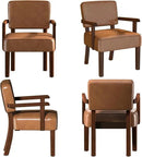 Accent Chair, PU Leather Living Room Chairs Oversized with Soft Seat and Armrests, Armchair for Bedroom, Dinning, Reading, Waiting Rooms (Leather Brown) by CozyNest Decor