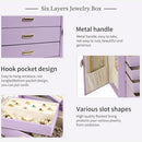 AKOZLIN Large Jewelry Box Organizer Functional Lockable with Big Mirror, Leather Jewelry Storage Case for Women Girls Ring Necklace Earring Bracelet Holder Organizer Violet by TinyTreasures Baby Boutique