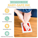 Clean Touch Ink Pad for Baby Handprints and Footprints – Inkless Infant Hand & Foot Stamp – Safe for Babies, Doesn’t Touch Skin – Perfect Family Memory or Gift – Red Print Kit by Tiny Gifts by TinyTreasures Baby Boutique