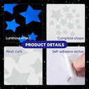 Glow in The Dark Stars for Ceiling, Luminous Wall Sticker, Kids Bedroom Wall Decal, Sticky Fluorescence Star, Gift for Boys and Girls (Blue) by TinyTreasures Baby Boutique