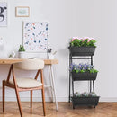 Vertical Garden Planter 3 Tier Raised Garden Bed Freestanding Elevated Raised Planter Boxes Outdoor Herb Planter Stand with Removable Tray on Patio Balcony Porch Grey by GreenHaven Gardens