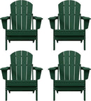 Westin Outdoors Laguna WO Home Furniture Adirondack Chair 4 PC Set Classic Outdoor Patio Folding Chair for Bon Fire Pit Lawn Backyard Beach Plastic Weather-Resistant (Dark Green) by GreenHaven Gardens