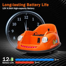 12V Bumper Car for Toddlers, Electric Toy Ride on Battery Car with Kids W/Parent Remote Control, 2-Speed, 360 Degree Spin, Music & LED Lights for Kids, Orange by TinyTreasures Baby Boutique