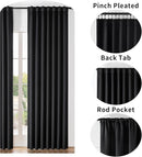 Joydeco Custom Blackout Curtains for Bedroom, 1 Panel Room Darkening Curtains & Drapes for Living Room Window Rod Pocket Back Tab (Custom Size,Black) by TinyTreasures Baby Boutique