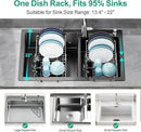 GSlife Expandable in Sink Dish Drying Rack - Stainless Steel Capacity Adjustable Over The Sink Dish Rack (13.4''-20.4''), Dish Drainer for Kitchen Sink Counter with Utensil Holder, Silver by CozyNest Decor