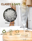 Plastic Champagne Flutes, 36 PCS Clear Disposable Wine Glasses Reusable Plastic Cocktail Cups for Home Daily Life Party Birthday Wedding Toasting Drinking Champagne(6 oz) by CozyNest Decor