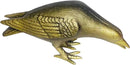 NACH Crow Decor, 10 x 3.5 x 6 inch, Cast Iron Antique Gold Raven Statue, Raven Decor for Outside - Head Down Crow Statue by GreenHaven Gardens