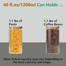 Round Glass Jars Canister with Wood Lid 40 FL OZ [Set of 3], Container Jar with Sealing, Lids for Oat Pasta Flour Cereal Rice Sugar Tea Coffee Beans, Best for Kitchen & Pantry by CozyNest Decor