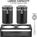 Yangbaga Ground Coffee Storage Container with Shelf, 2×63OZ 304 Stainless Steel Coffee and Sugar Container,Airtight Coffee Canisters with Scoop, Food Storage Jars for Kitchen,Nuts,Tea,Sugar by CozyNest Decor