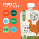 Serenity Kids 6+ Month Baby Food Puree Pouches with Ethically Sourced Meat & Organic Veggies - 3.5 Oz BPA-Free Pouch - Free Range Turkey, Rosemary, Carrot, Zucchini - 6-Pack Turkey Infant Food by TinyTreasures Baby Boutique