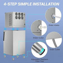 Ice Maker Commercial Ice Machine Large Capacity Stainless Steel 500 Lbs/24H Industrial Ice Machine, 350 Lbs Storage Commercial Ice Machines Free Standing, Cubes Ice Makers Commercial by CozyNest Decor