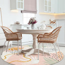 Lahome Pink Round Rugs 8Ft - Washable Boho Area Rug for Living Room Non-Slip Soft Ultra-Thin Large Round Rug Dining Room Rug, Botanical Print Floor Round Carpet for Bedroom Office Dorm (Pink, 8'x8') by TinyTreasures Baby Boutique