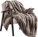 Ultra Soft Luxury Fluffy Mink Faux Fur Throw Blanket, Thick Warm Fall Winter Blankets for Bed, Couch, Cozy Plush Reversible Blanket for Chair, Sofa (Ombré Hazel Brown, 60"x80") by CozyNest Decor