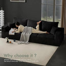 Boneless Sectional Cloud Couch Sofa for Living Room, 112" L-Shaped Modular Modern Lounge Sleeper Black Couches with Chaise, No Assemble, Cordury Compression Upholstered Sofas by CozyNest Decor