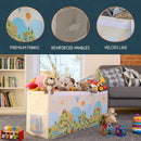 Extra Large Toy Storage Organizer with Lid - Sturdy, Collapsible Toy Chest Storage Box with Cute Design - Toys Bin with Dividers for Kids, Boys, Girls, Nursery, Bedroom, Play room 37"x16"x14" by CozyNest Decor