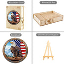 KAAYEE Wooden Puzzles for Adults, 3D Vision Effect Bald Eagle Wooden Jigsaw Puzzle Unique Shape Wood Puzzle Adult, 3D Effect Flat Puzzle Birthday Gifts Family Game (XL-17.3 * 17.3 in-450pcs) by TinyTreasures Baby Boutique