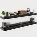 Heimlove 55 Inch Long Floating Shelves for Wall,9.3" Deep Black Floating Shelf Set of 2,Large Display Shelf & Storage Shelf,Wall Mounted Shelves for Bedroom Living Room Kitchen Office by CozyNest Decor