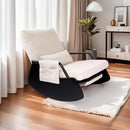 Rocking Chair for Nursery, Modern Upholstered Plush Seating Glider Recliner Chair with High Backrest and Side Pocket, Accent Armchair with Cushions for Living Room/Reading (Beige) by TinyTreasures Baby Boutique