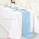 6 Pack Baby Blue Cheesecloth Table Runner 20 x 120 Inch Long Rustic Gauze Cheese Cloth Table Runner for Wedding 10FT Bridal Baby Shower Table Decorations Boho Fabric Sheer Birthday Party Table Decor by CozyNest Decor